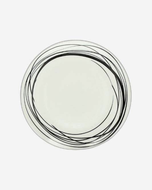 Tognana Procelain Dinner Plate Cm 27, White, Tableware Metropolis Graphic Art