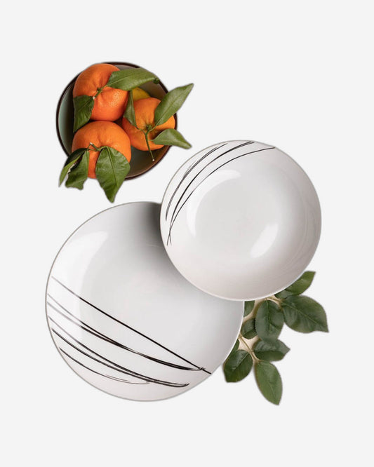 Tognana Porcelain Soup Plate Cm 20, White, Tableware Metropolis Graphic Art