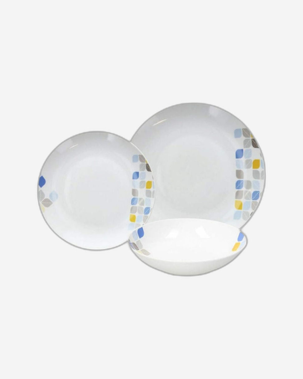 Tognana White Table Set 18 pcs (Dinner plate, Soup plate, Dessert plate)  - Metropolis Amelia