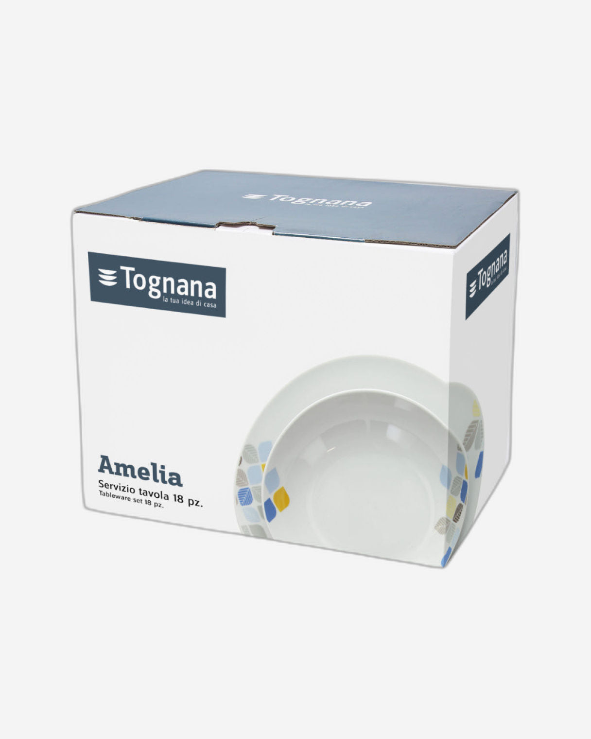Tognana White Table Set 18 pcs (Dinner plate, Soup plate, Dessert plate)  - Metropolis Amelia