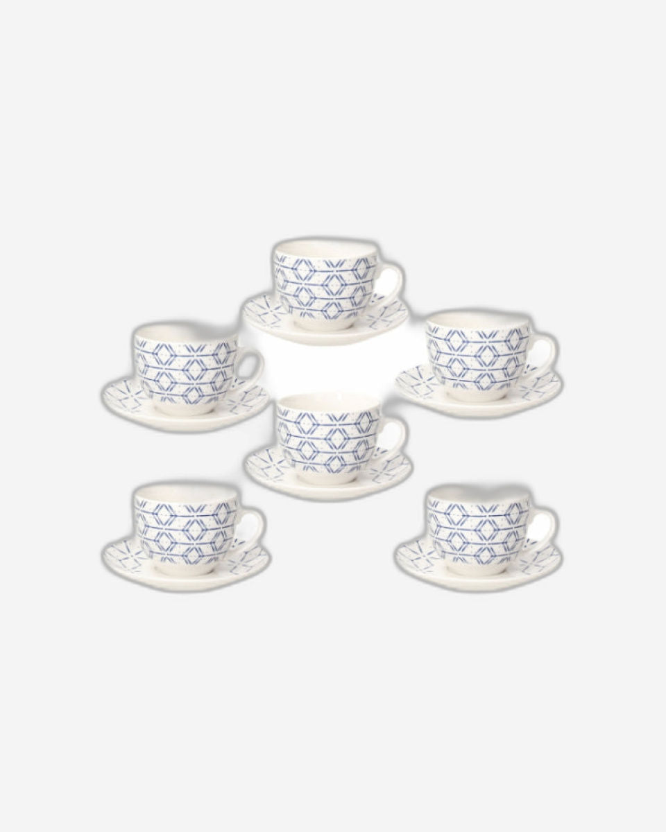 Tognana Pack of 6 Coffee Cups with Saucer, Coffee Cup Set Metropolis Down Town