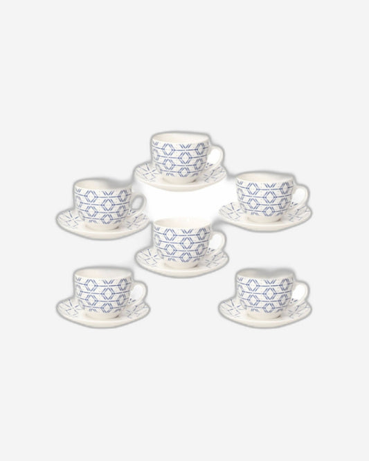 Tognana Pack of 6 Coffee Cups with Saucer, Coffee Cup Set Metropolis Down Town