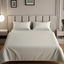 Mulberry Living Cotton Queen Flat 300TC Urban Grid Ivory