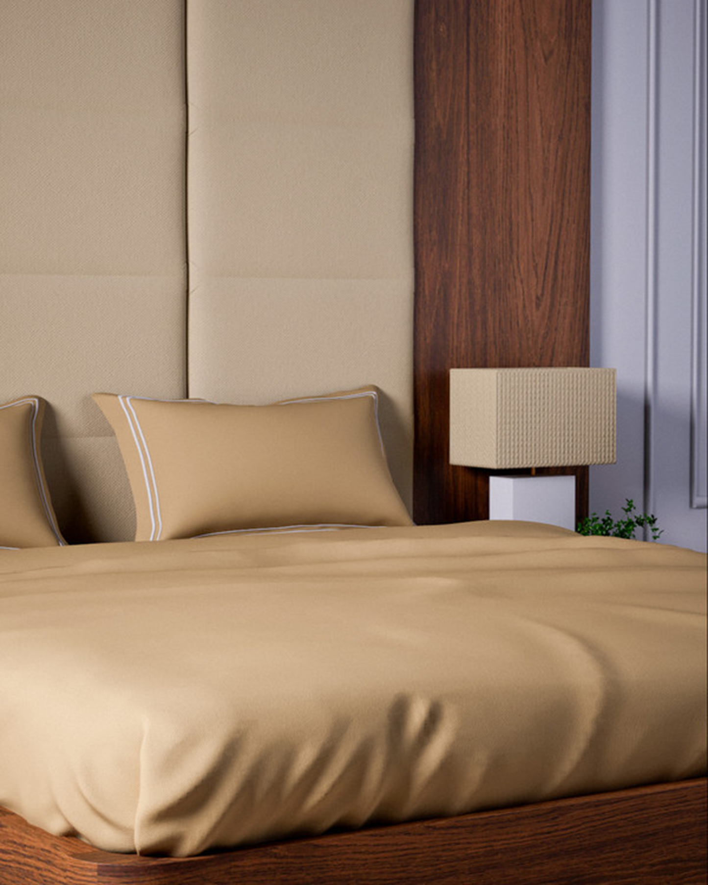 Mulberry Living Cotton King Fitted 500TC Opulent Hue Fawn
