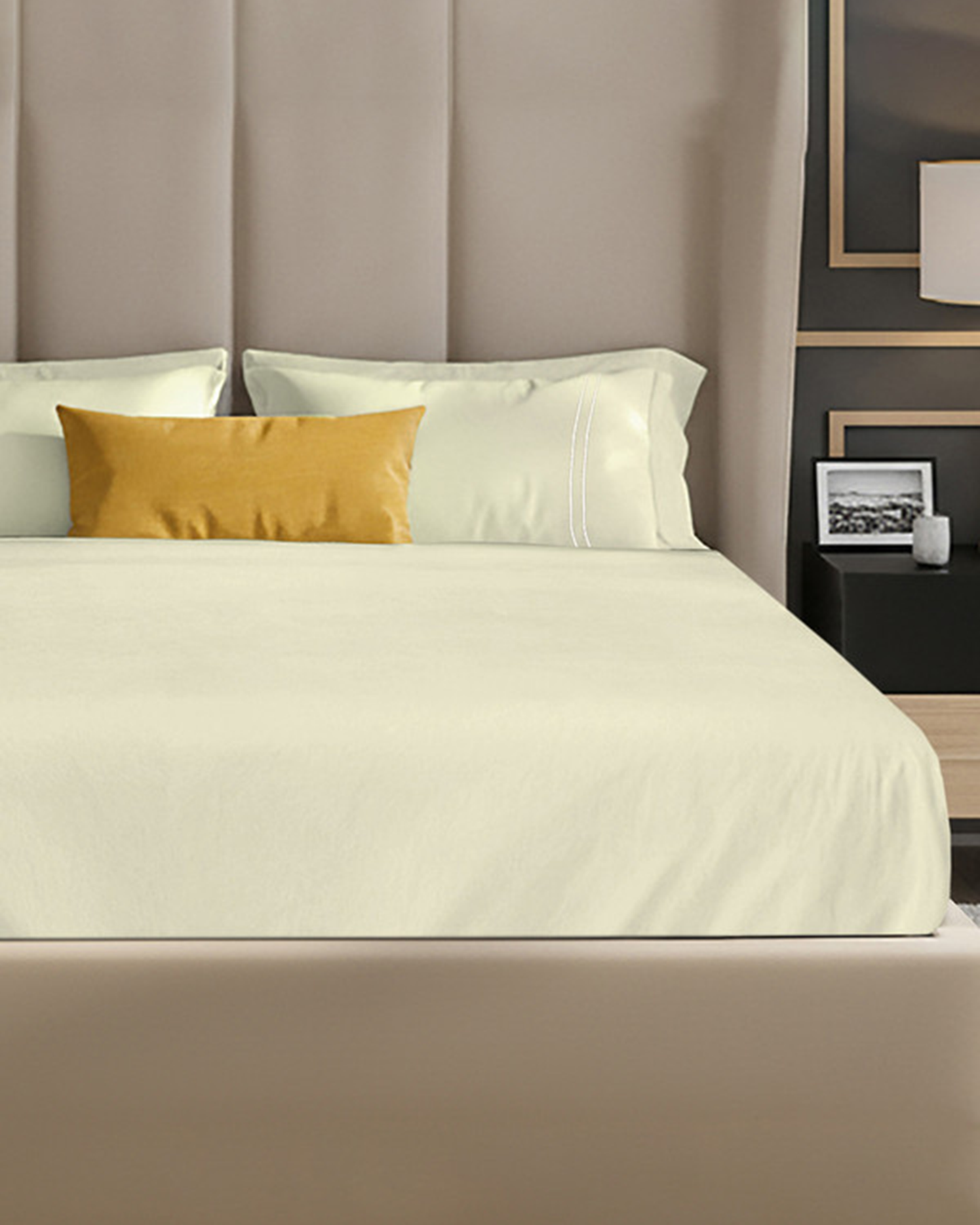 Mulberry Living Cotton Queen Fitted 250TC Serenity Solids White