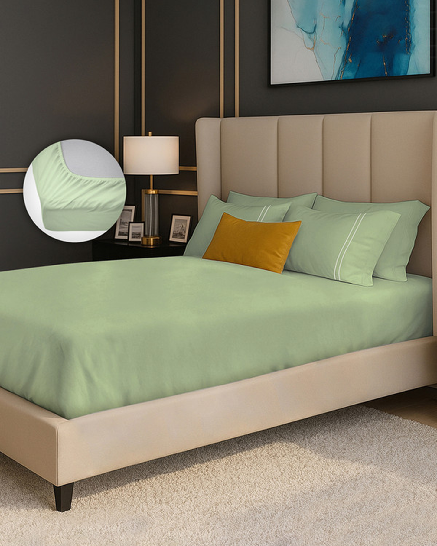Mulberry Living Cotton Queen Fitted 250TC Serenity Solids White
