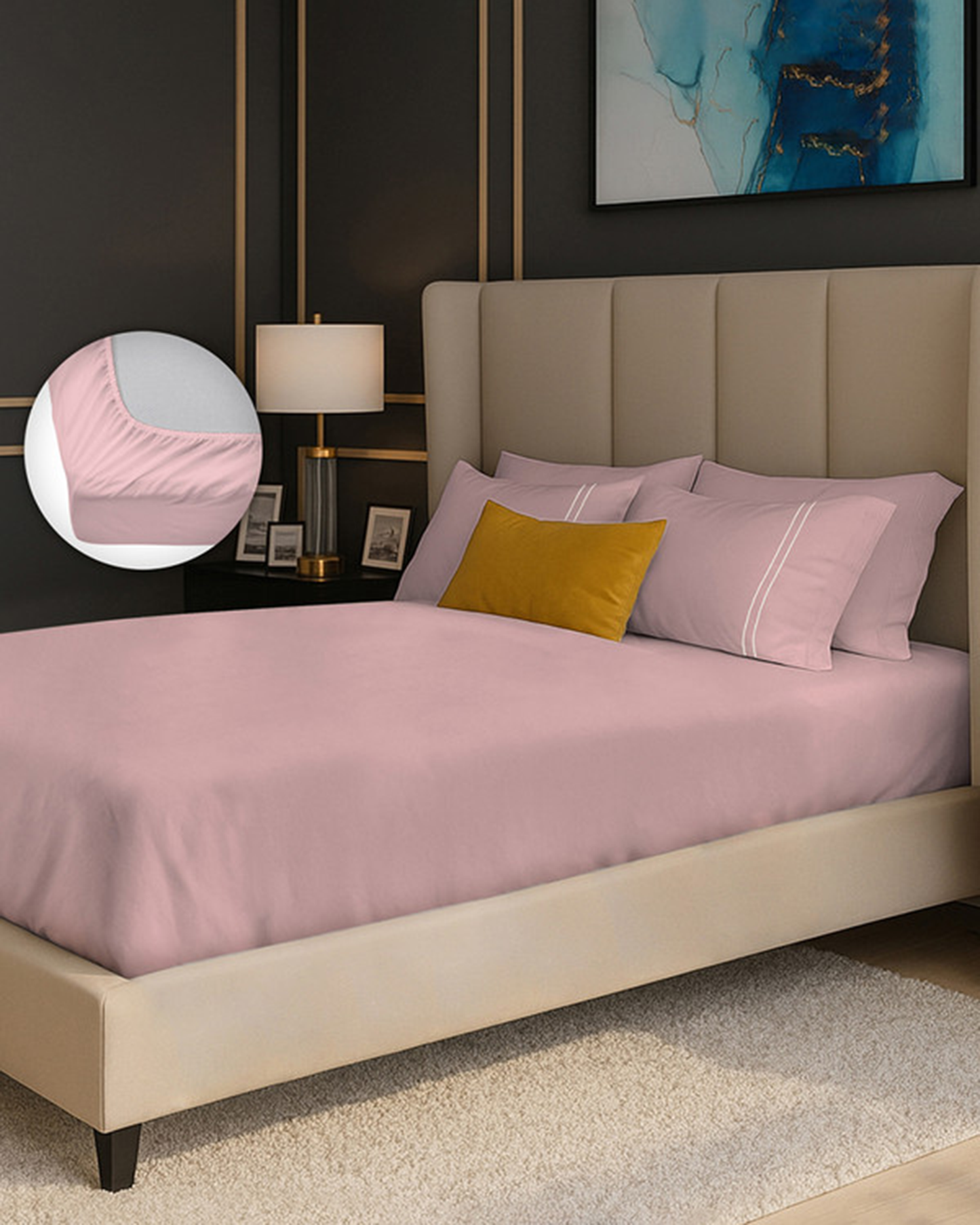 Mulberry Living Cotton Queen Fitted 250TC Serenity Solids White