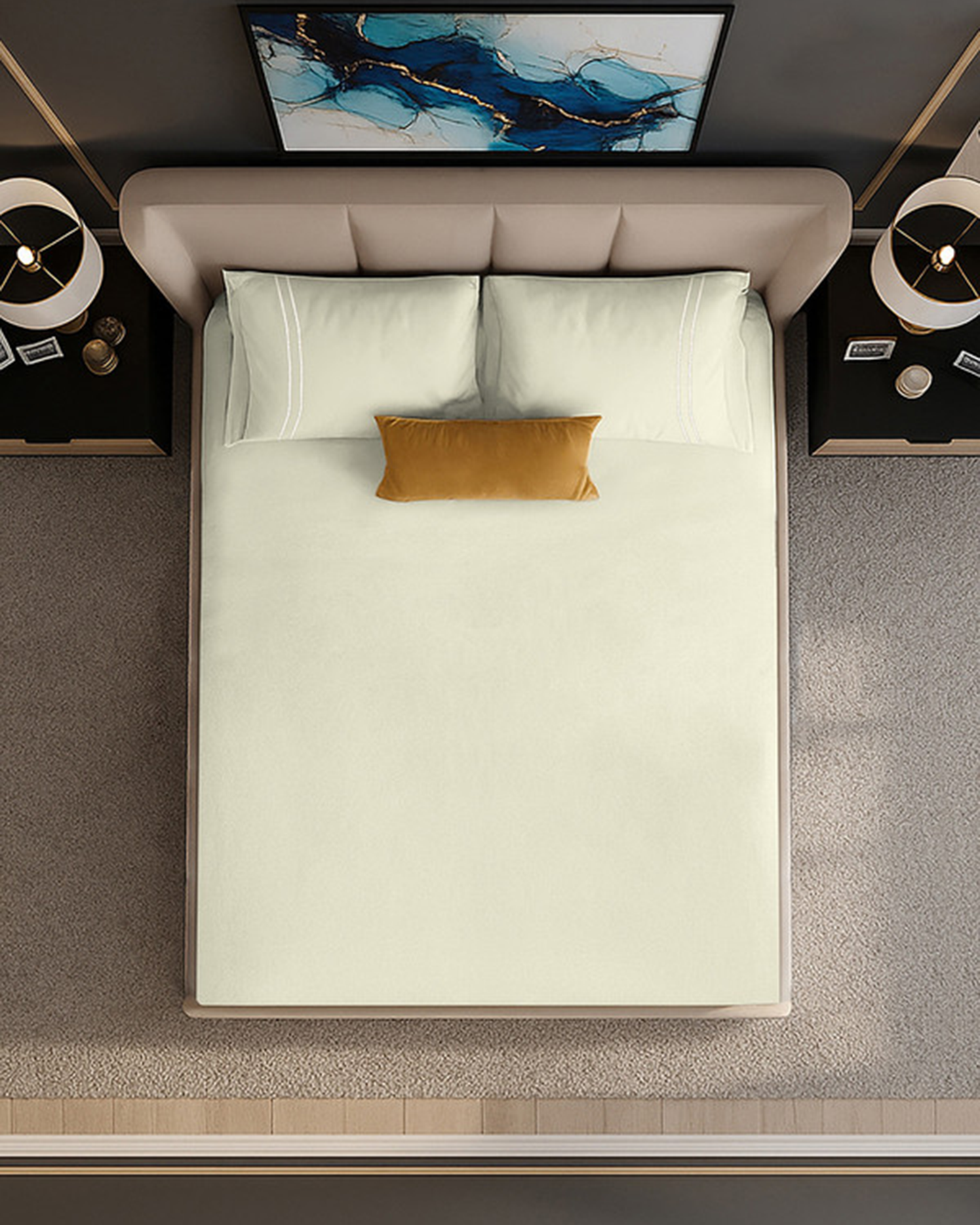 Mulberry Living Cotton Queen Fitted 250TC Serenity Solids White
