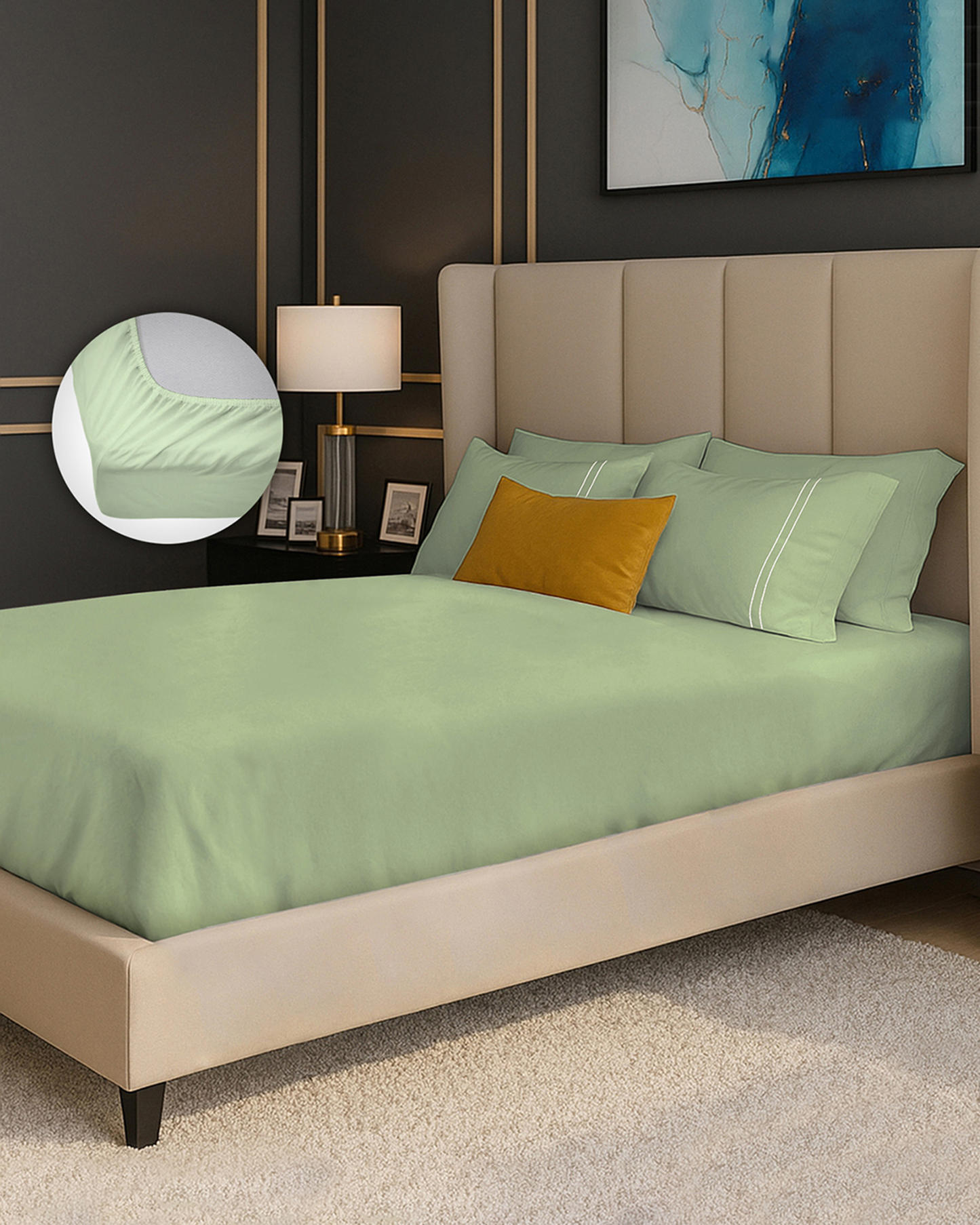 Mulberry Living Cotton Queen Fitted 250TC Serenity Solids White