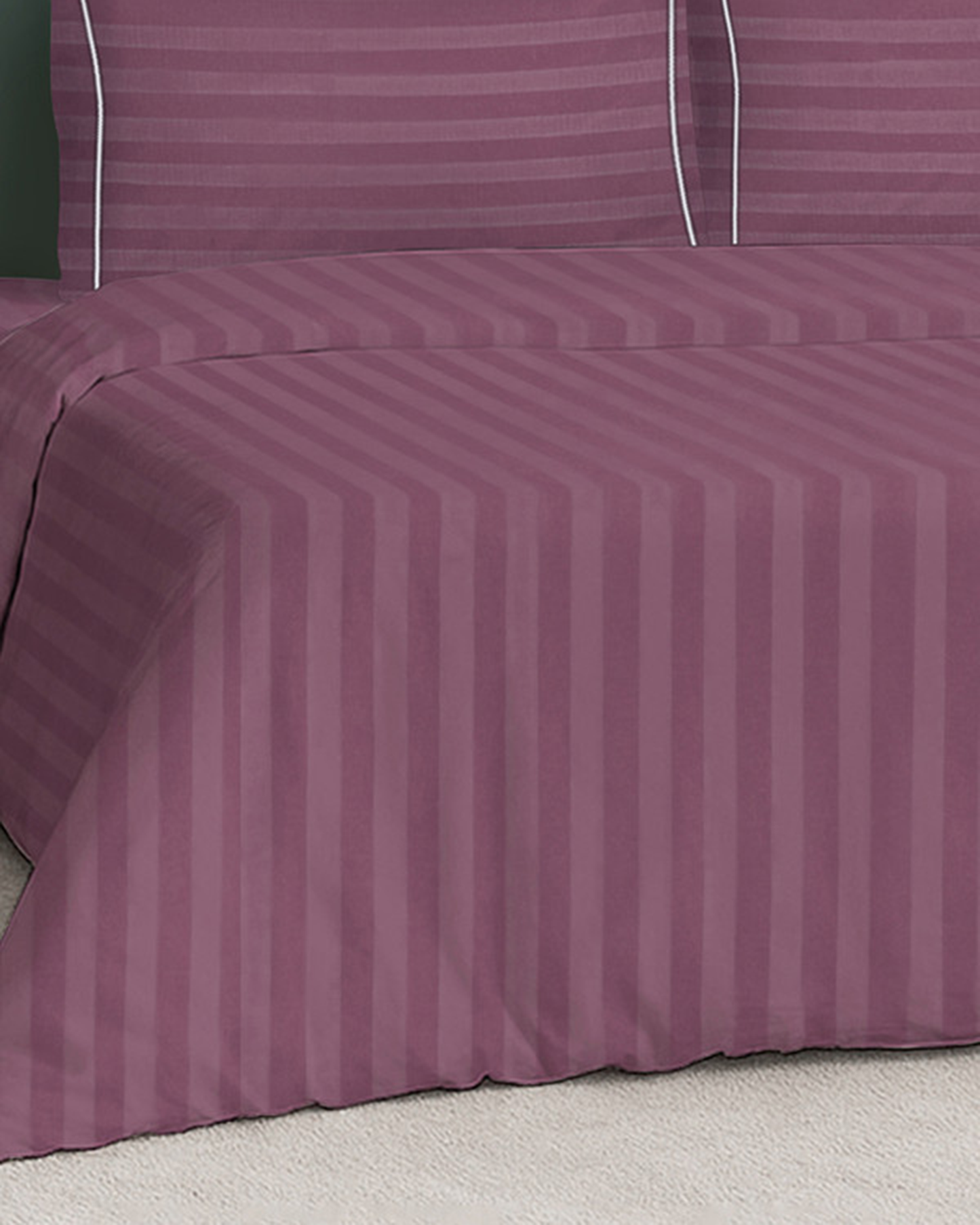 Mulberry Living Cotton King Duvet 300TC Elysian Stripes Cameo Rose