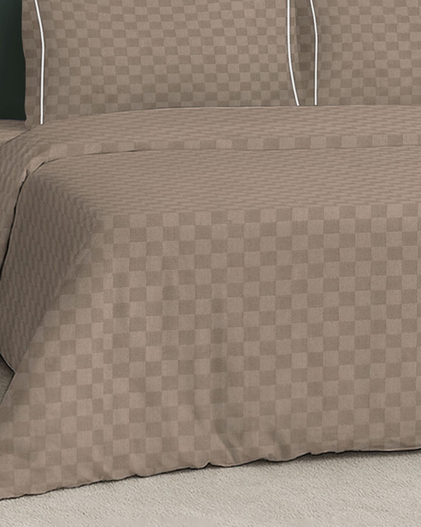 Mulberry Living Cotton King Duvet 300TC Urban Grid White