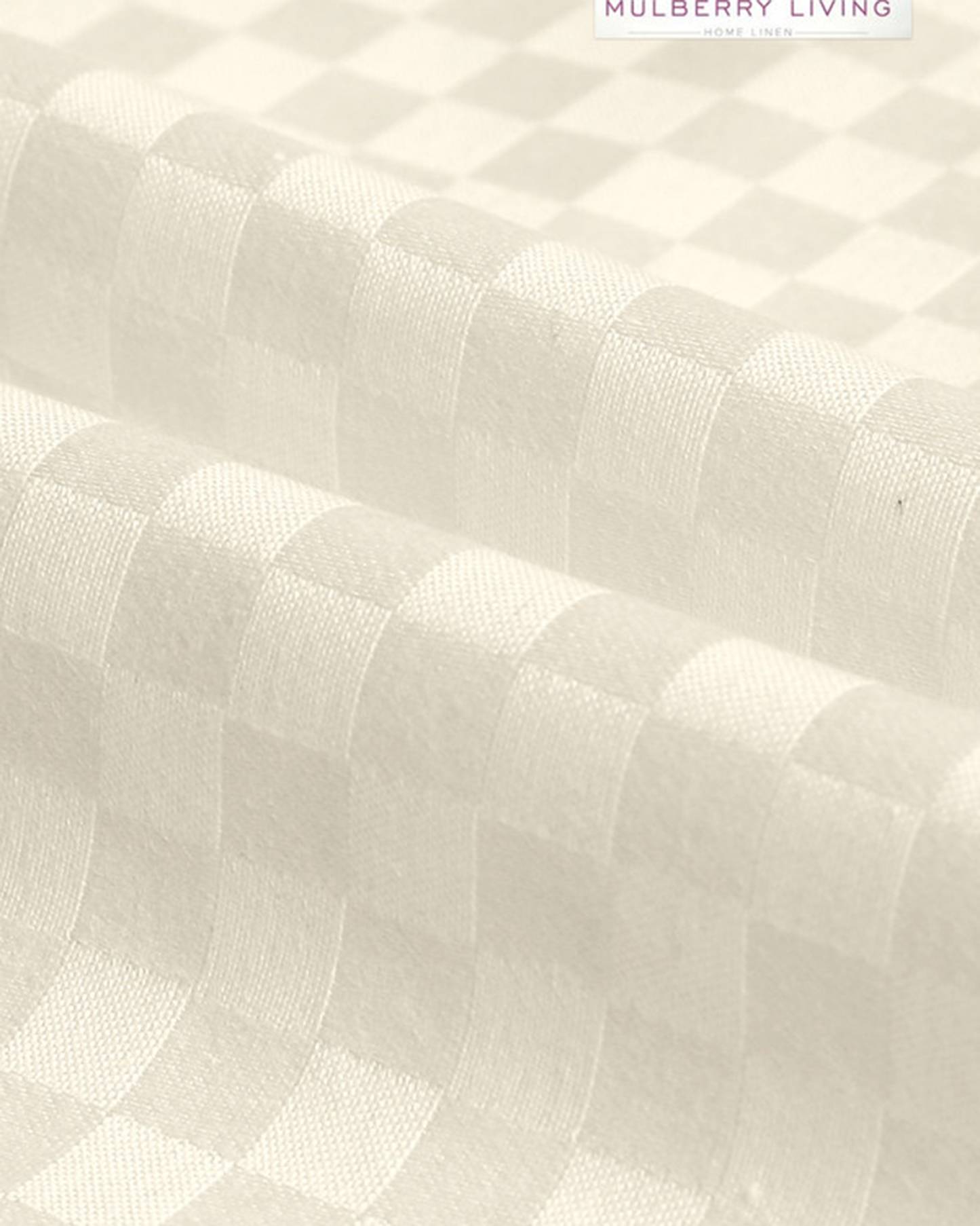 Mulberry Living Cotton King Duvet 300TC Urban Grid White
