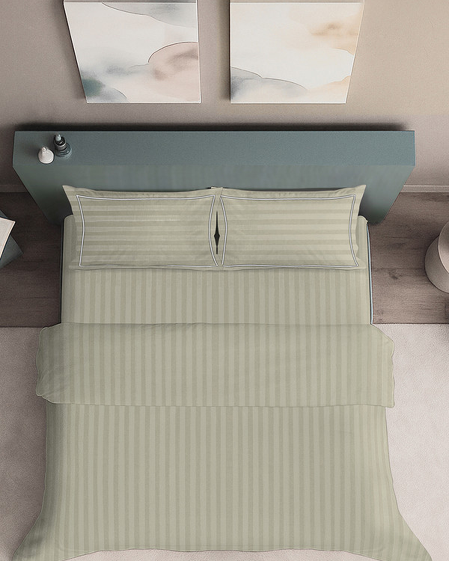 Mulberry Living Cotton Cal King 4Pc Elysian Stripes Beige