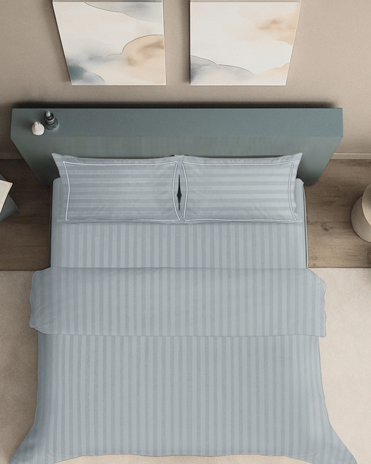 Mulberry Living Cotton King 4Pc Elysian Stripes Beige
