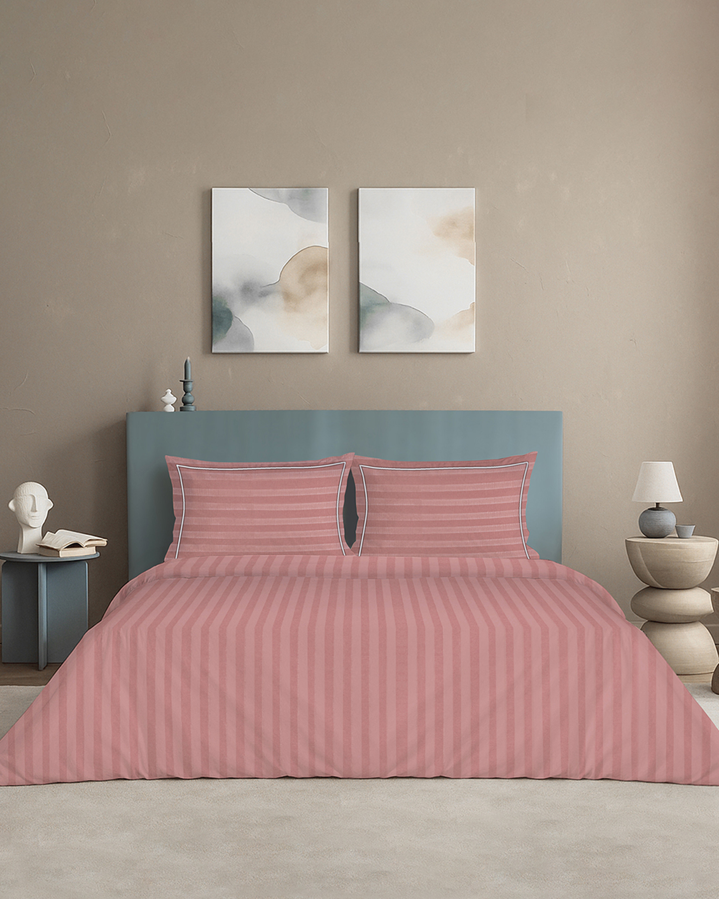 Mulberry Living Cotton King 4Pc Elysian Stripes Beige