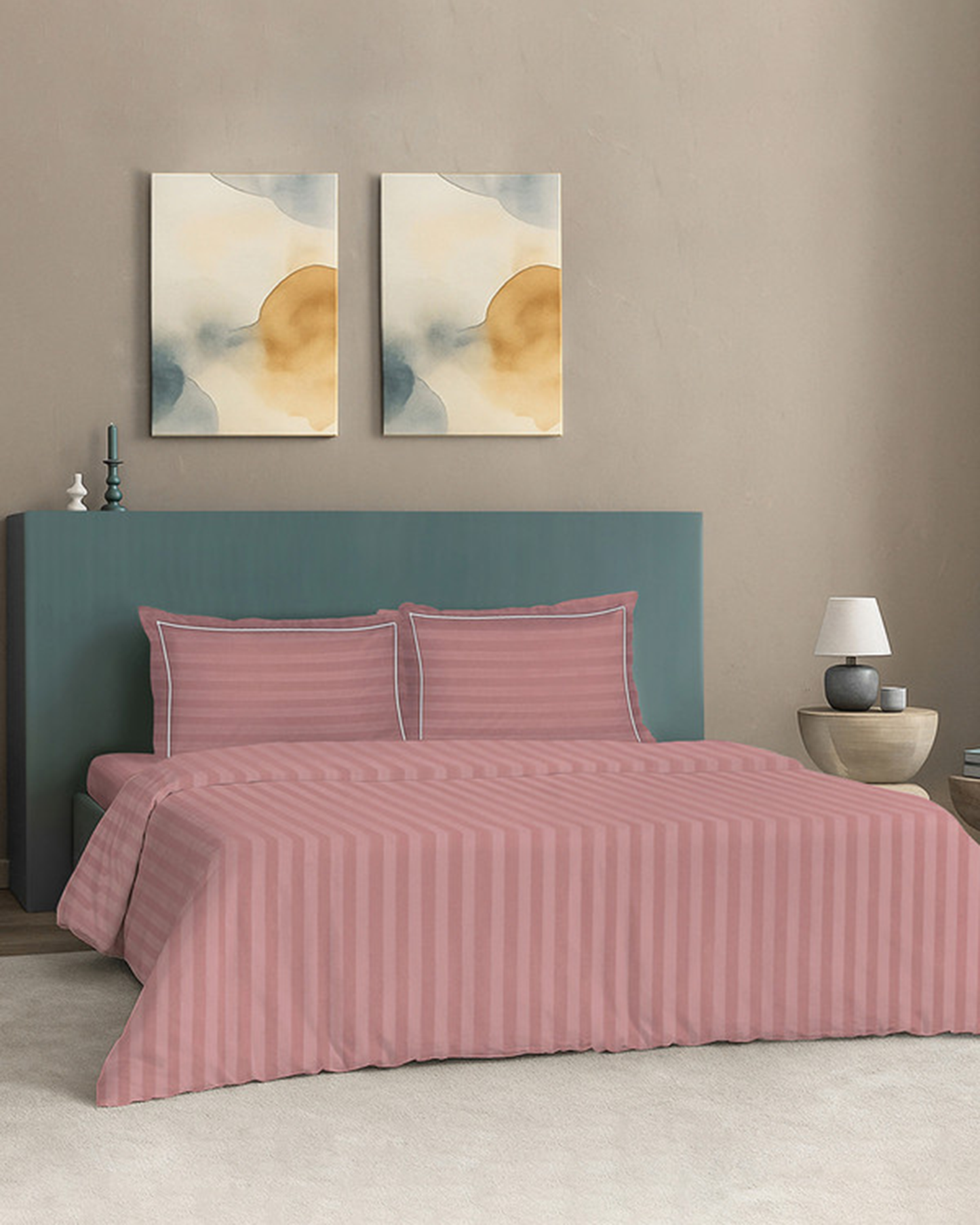 Mulberry Living Cotton King 4Pc Elysian Stripes Beige