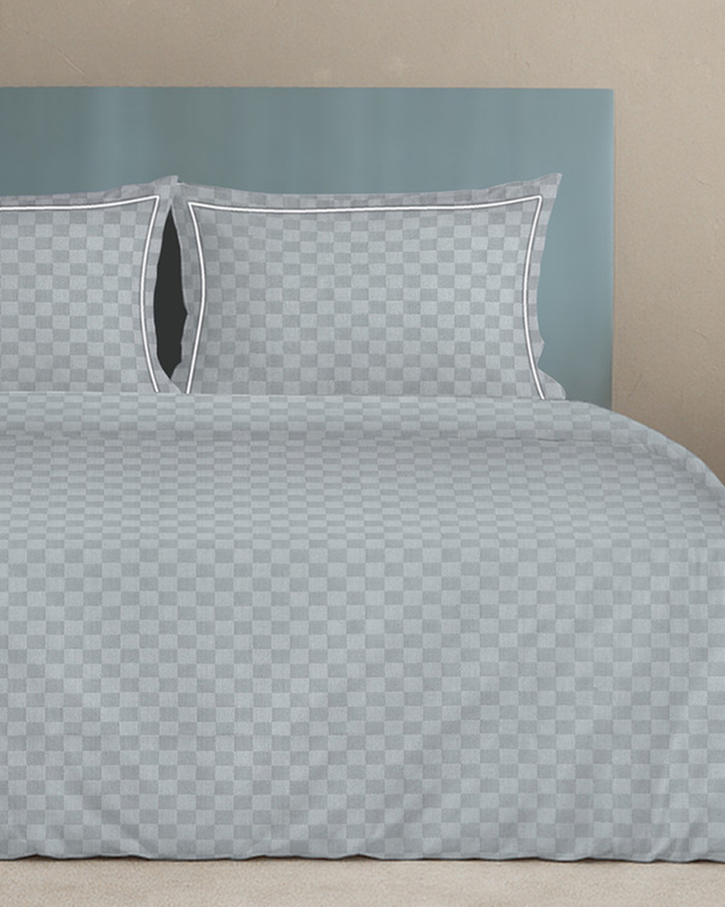 Mulberry Living Cotton King 4Pc Urban Grid Pearl