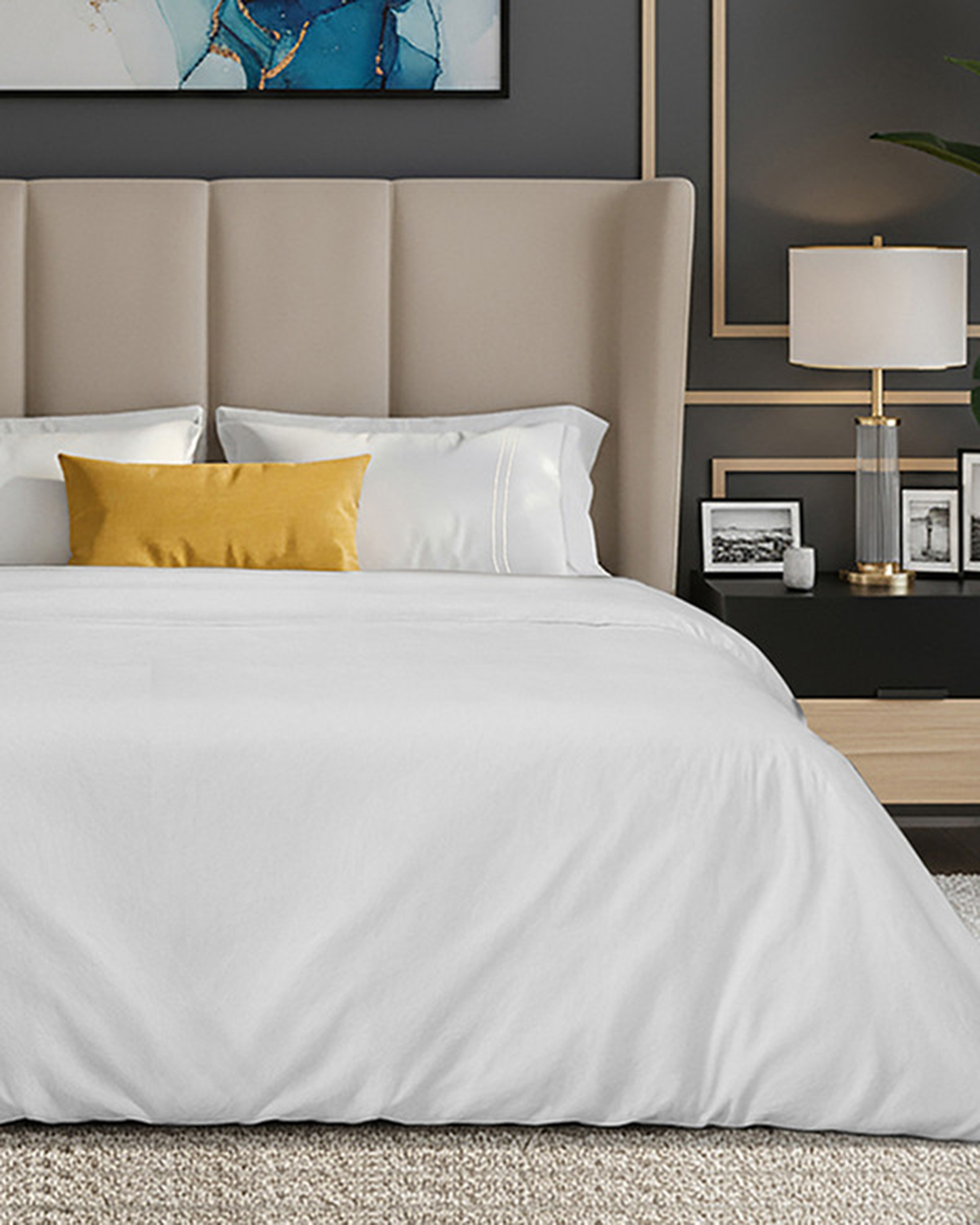 Mulberry Living Cotton King Duvet 250TC Serenity Solids White