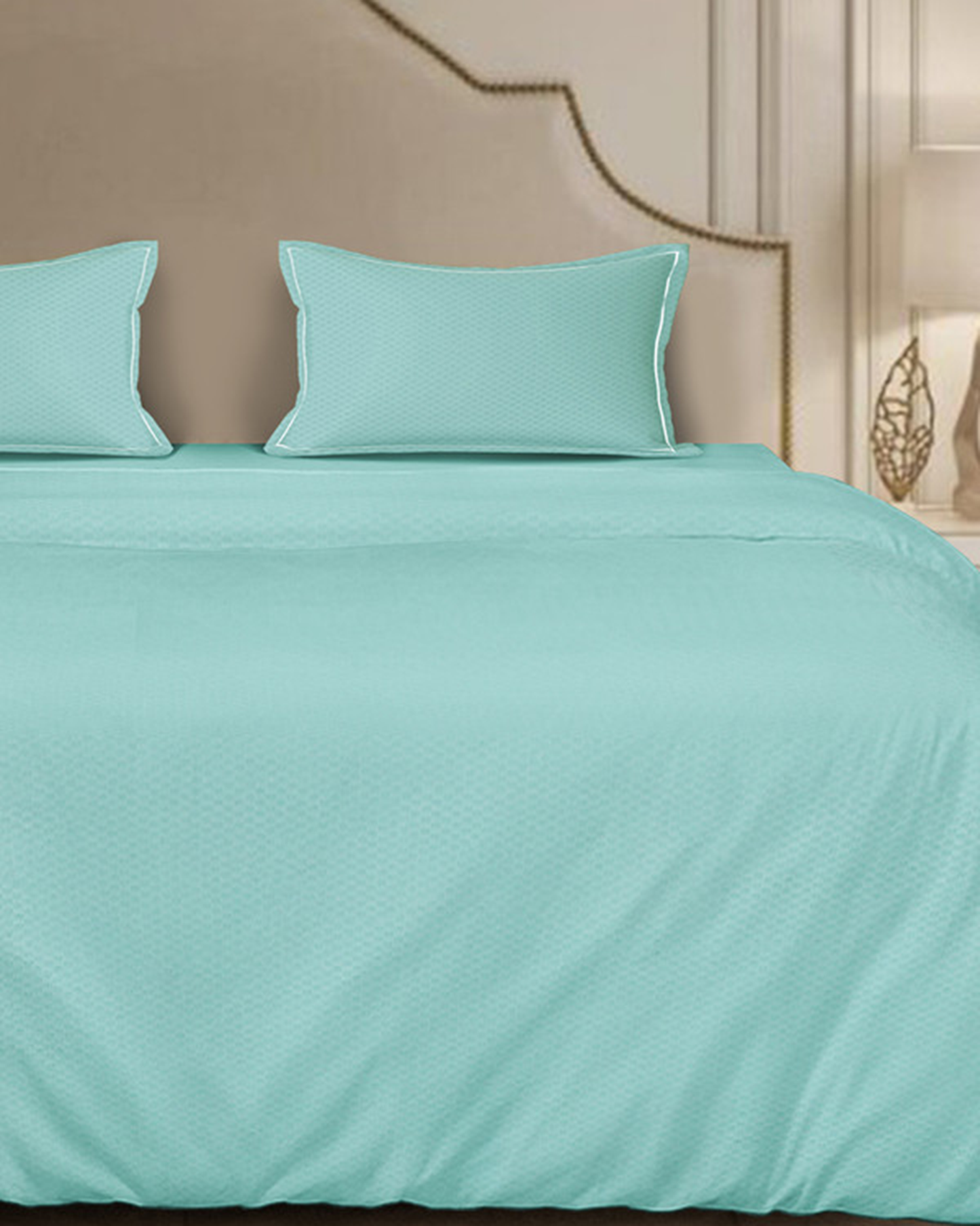Mulberry Living Cotton King 4Pc Micro Checks Stratosphere Blue
