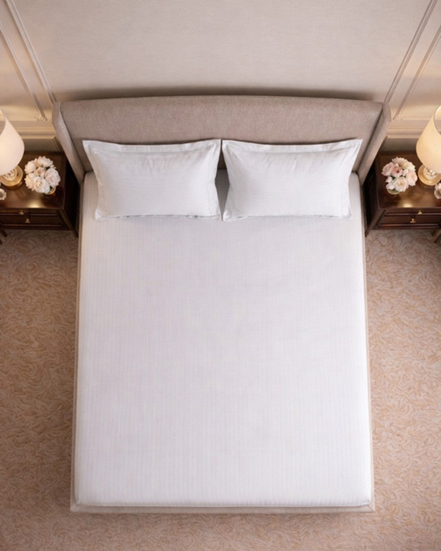 Mulberry Living Cotton King Fitted 3Pc Linear Luxe White