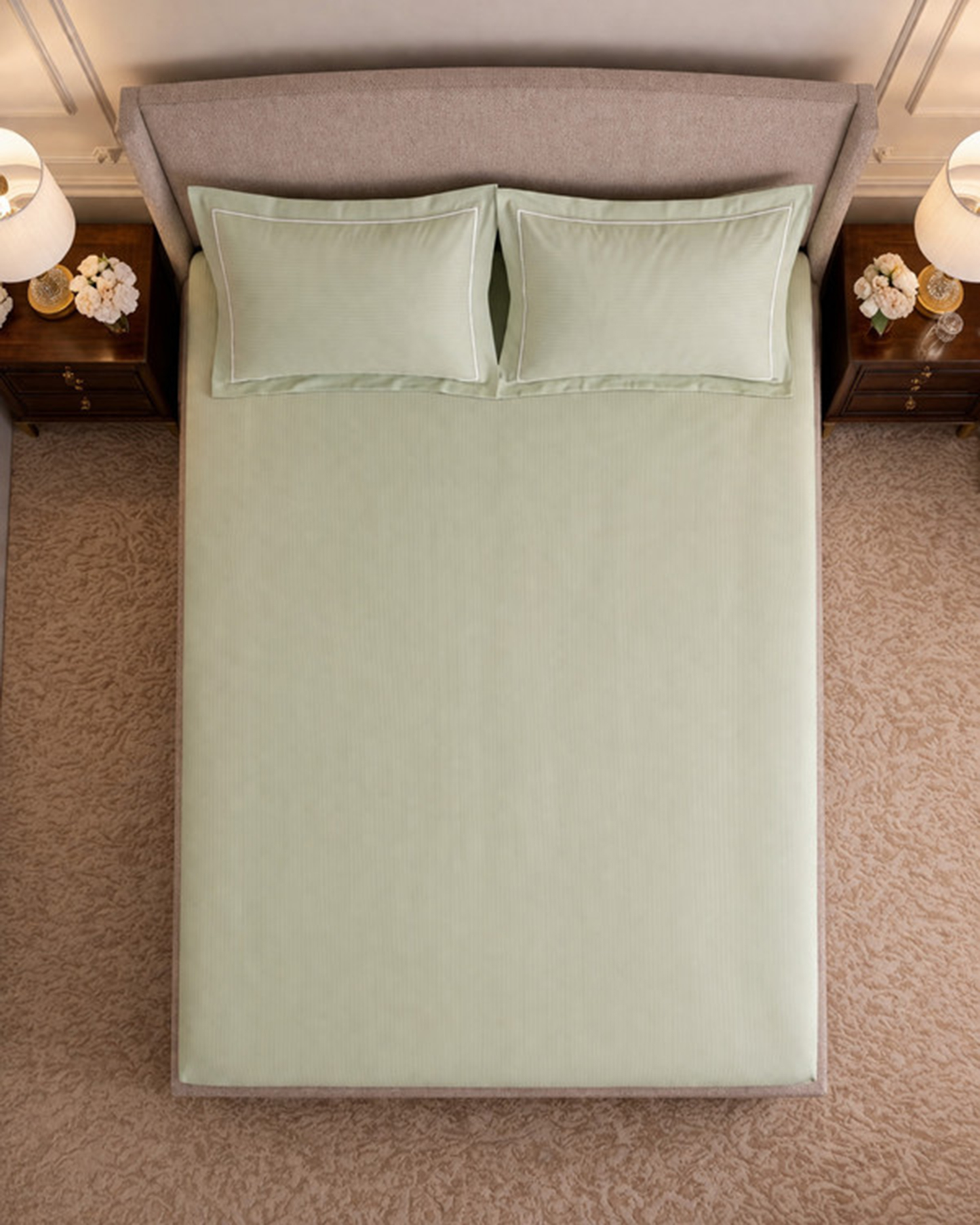 Mulberry Living Cotton King Fitted 3Pc Linear Luxe White