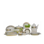 59 pcs Dinner set with Grey with white  MODERN CITY OF EUROPE