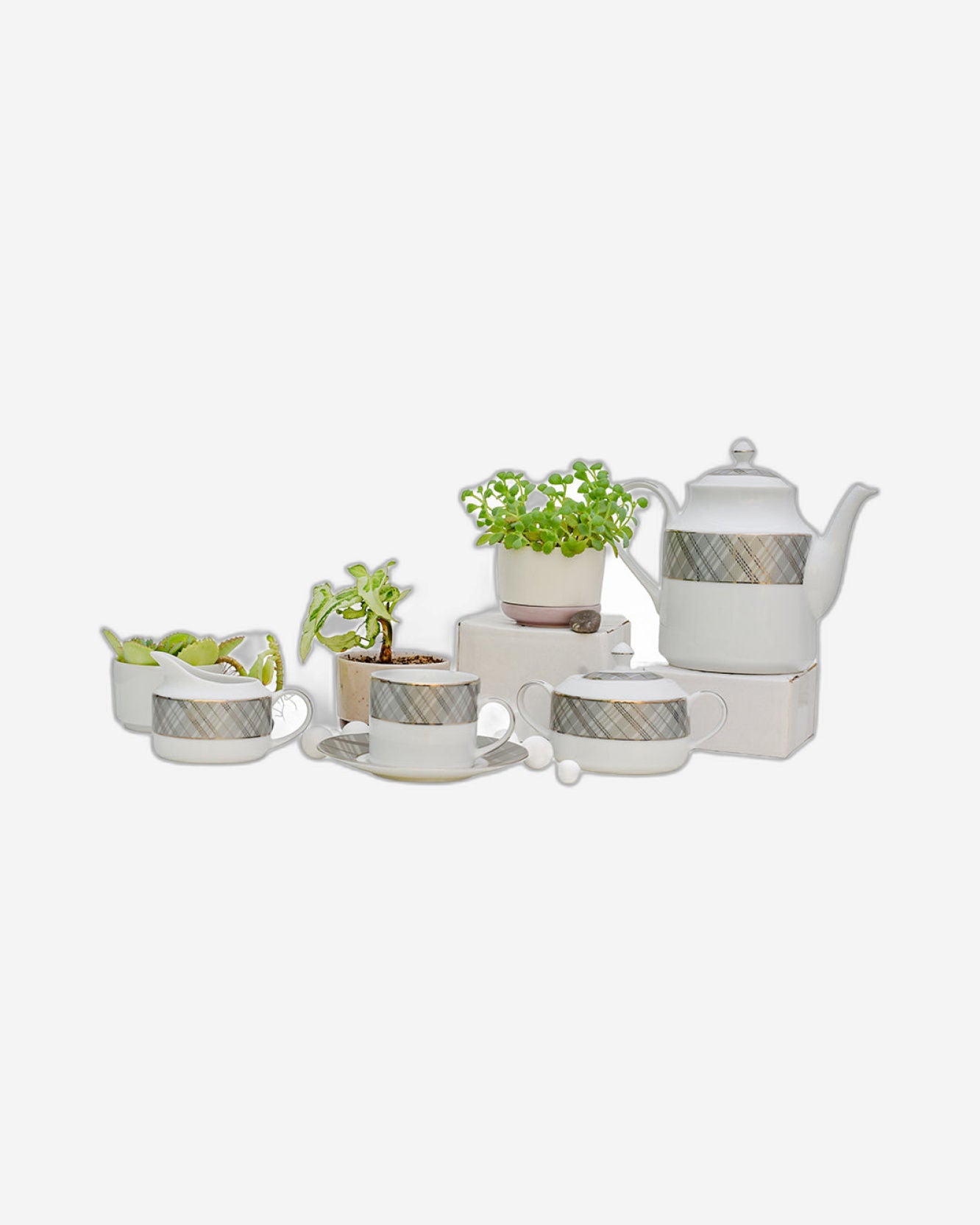 Dankotuwa Dinner Set 59Pc Grey White Modern Europe