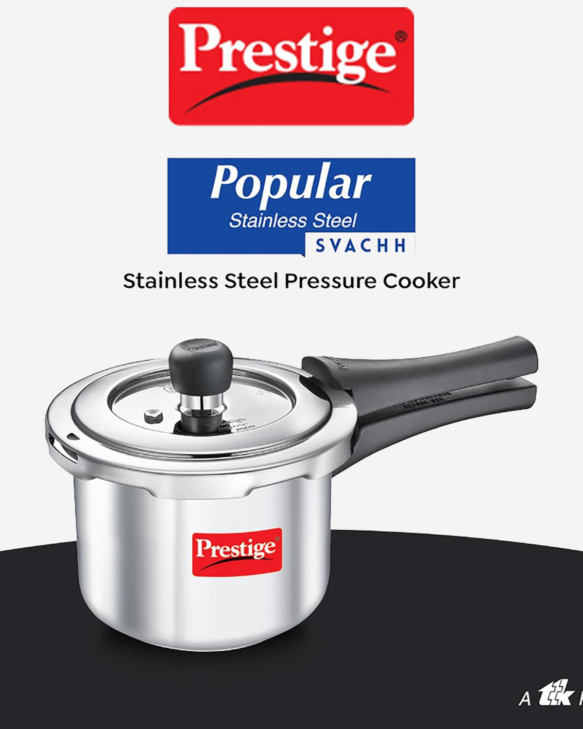 Prestige Svachh Pressure Cooker 5L Tri-Ply Stainless Steel Inner Lid