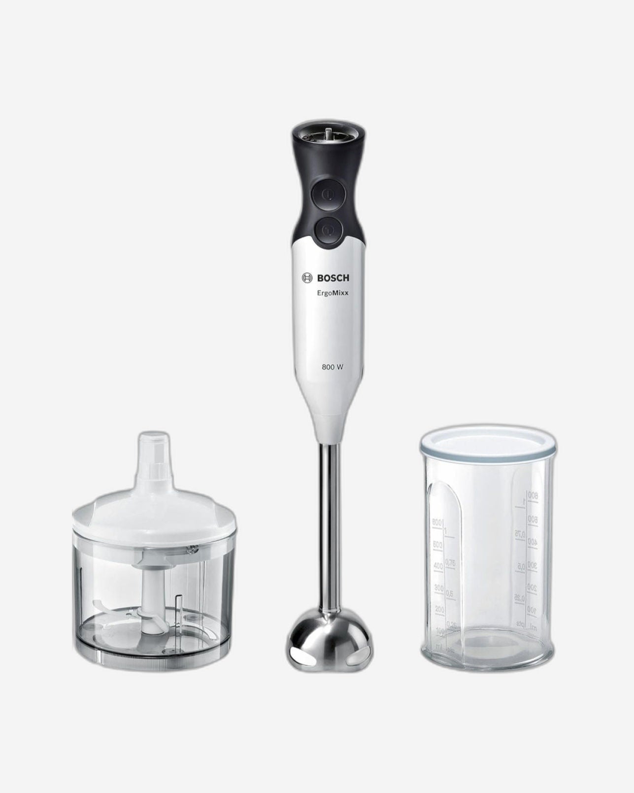 Bosch 800W Hand Blender 12 Speeds QuattroBlade Turbo Chopper & Whisk – MS6CA4150G White