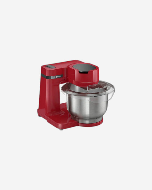 Bosch Kitchen Machine ,700 Watt, 4 Speed Settings, 3.8 Liter Bowl, Whisk, Stirrer & Kneading Hook, Continuous shredder with 3 discs Red Colour-MUMS2ER01G