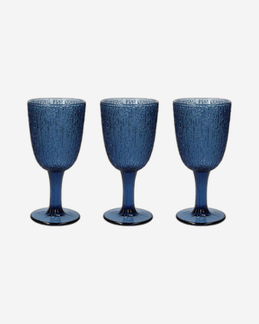 Tognana Davor - Set 3 Goblets Glass    Blu