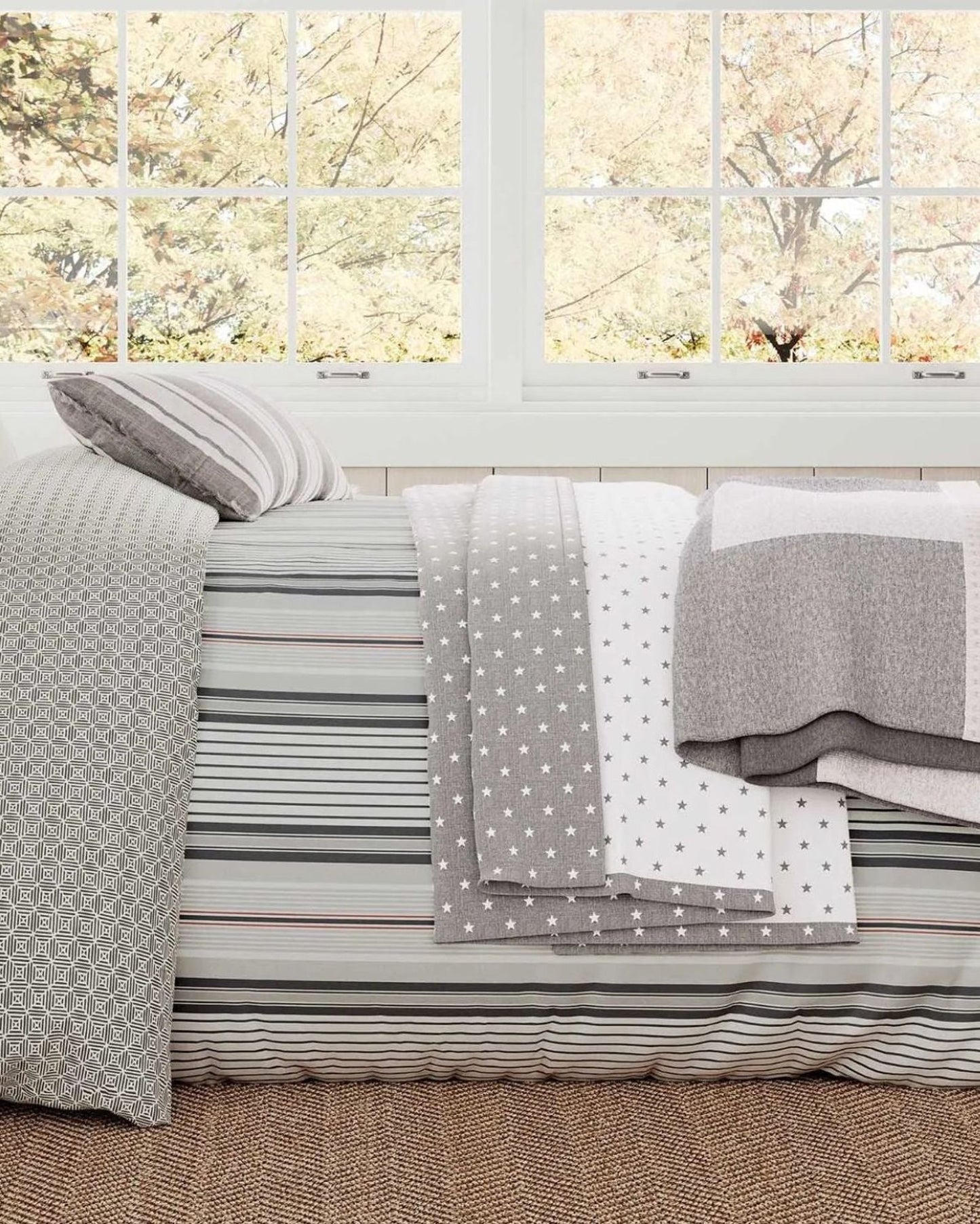 Helena Springfield "LI Nautical Stripe" Duvet Cover Sets in Warm Grey