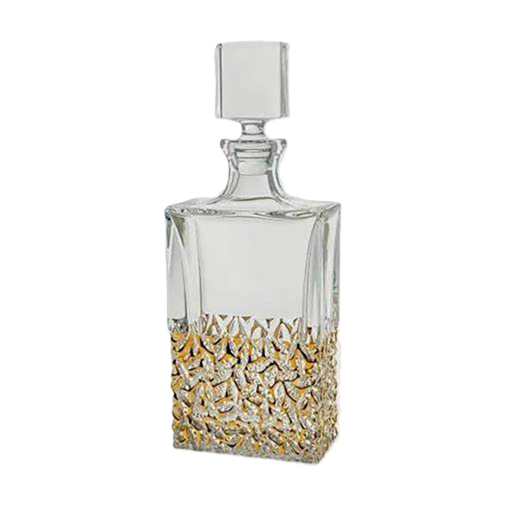 Bohemia Nicolette Decanter With Golden Marble Lead Crystal