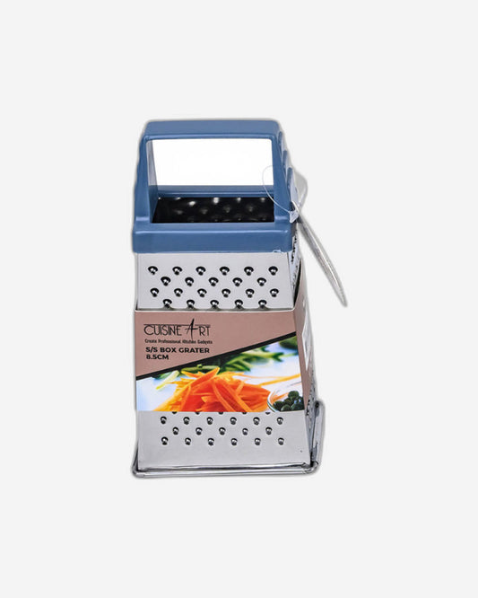 Cuisine Art 8.5cm Stainless Steel Box Grater, Assorted - 4-Sided Multipurpose Grater for Cheese, Vegetables, Ginger & More, 1 Piece