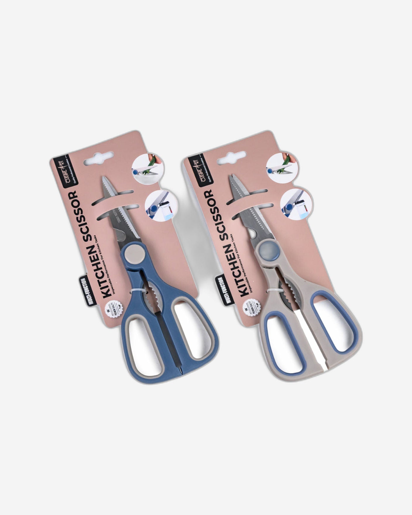 Cuisine Art Heavy-Duty Kitchen Scissors 20cm - Premium Stainless Steel Blades with Comfortable Non-Slip PP Handles, 1 Piece, Assorted