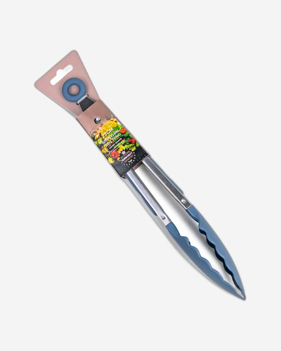 Cuisine Art 27cm Stainless Steel & Nylon BBQ Tong - Heavy-Duty Heat-Resistant Grill Tongs with Non-Slip Nylon Tips