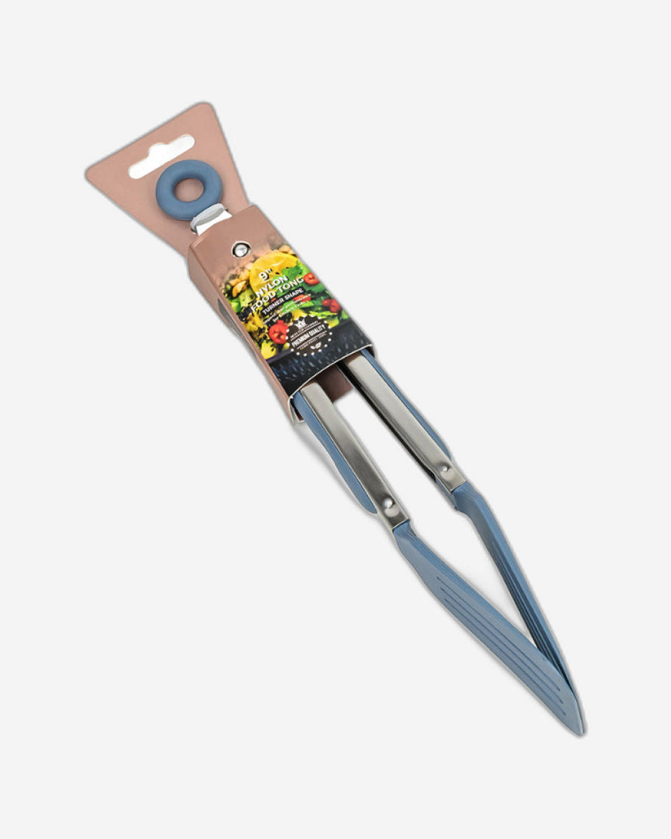 Cuisine Art 9-Inch Nylon Food Tong - Heat-Resistant, Non-Scratch Cooking Tongs with Ergonomic Grip for Safe