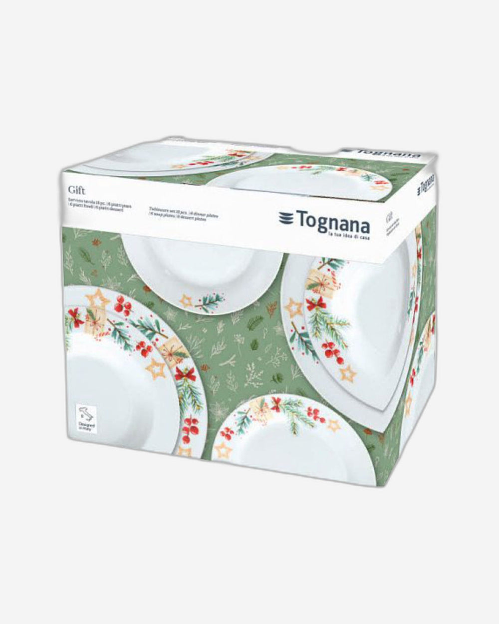 Tognana Service De Table 19 Pièces Metropolis Decoro - Porcelaine Blanche Élégante