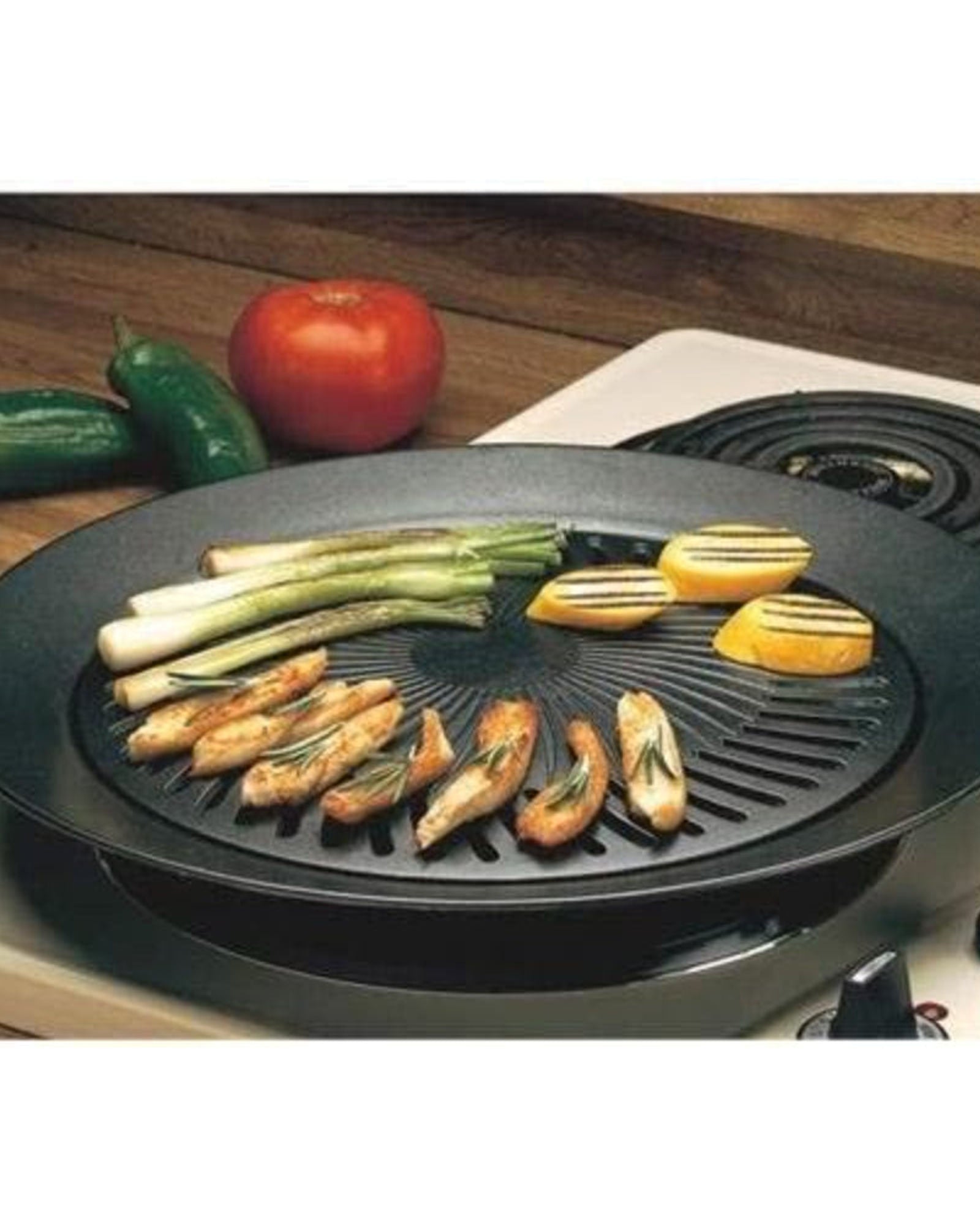 Cuisine Art Smokeless Stove Top Grill 2 Piece Set | Non-Stick BBQ Grill & Drip Tray | Indoor Cooking Essentials