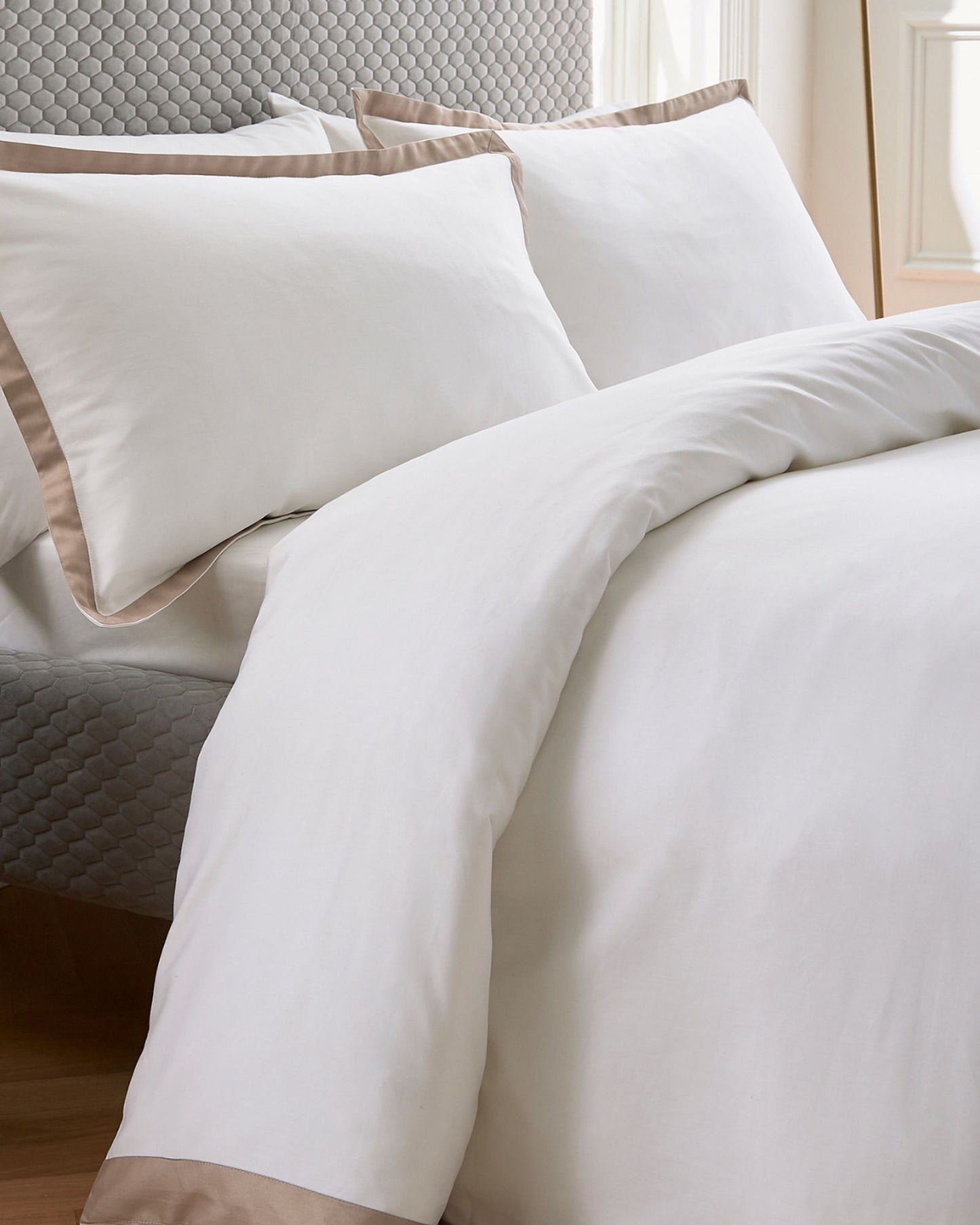 Bedeck of Belfast "Olenna" Duvet Cover Set in Truffle/Chalk