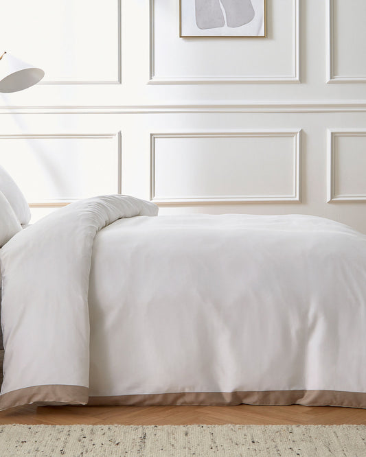 Bedeck of Belfast "Olenna" Duvet Cover Set in Truffle/Chalk