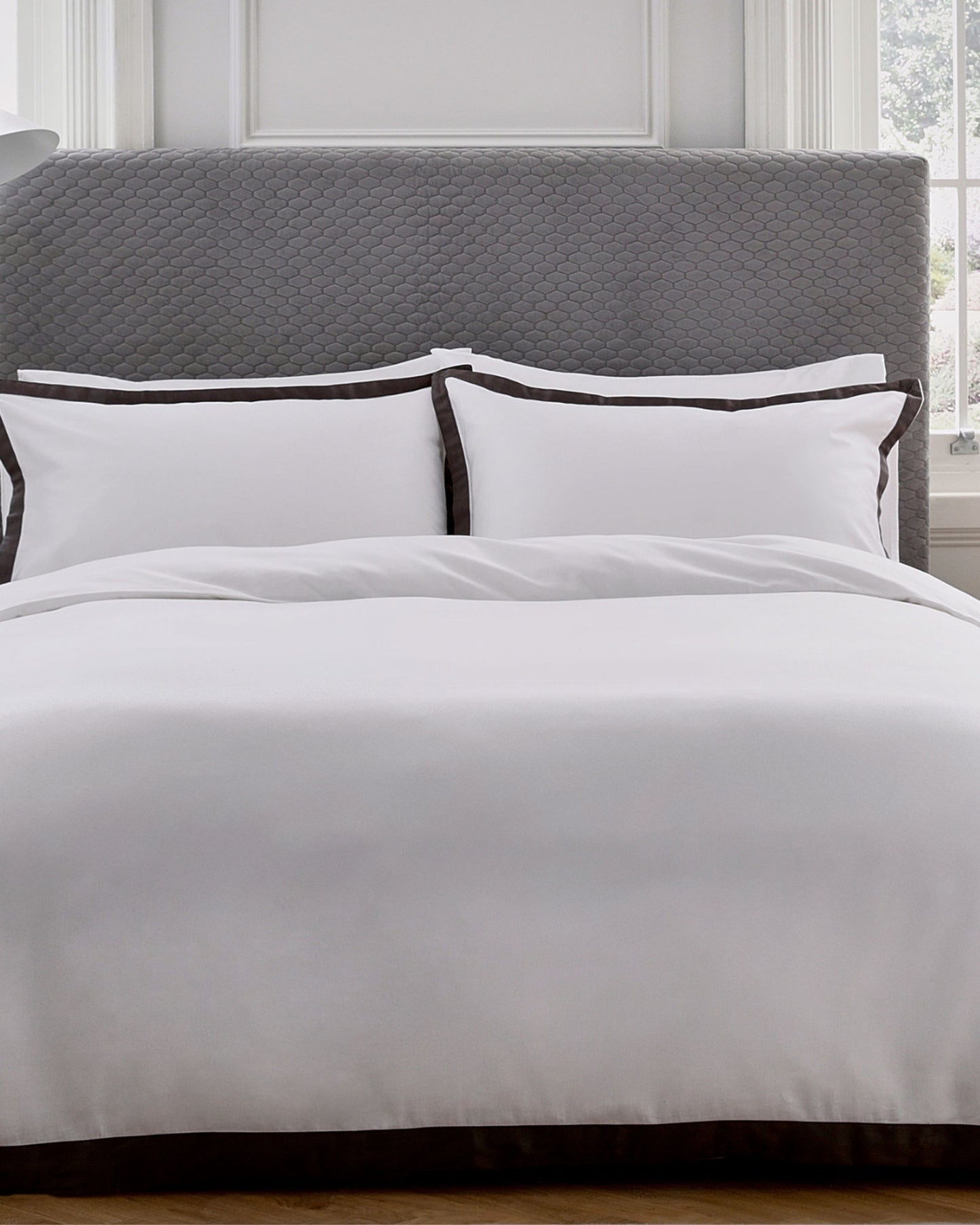 Bedeck of Belfast "Olenna" Duvet Cover Set in Charcoal/White