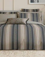 Bedeck of Belfast "Oscar" Duvet Cover and Oxford Pillowcase in Charcoal & Tan