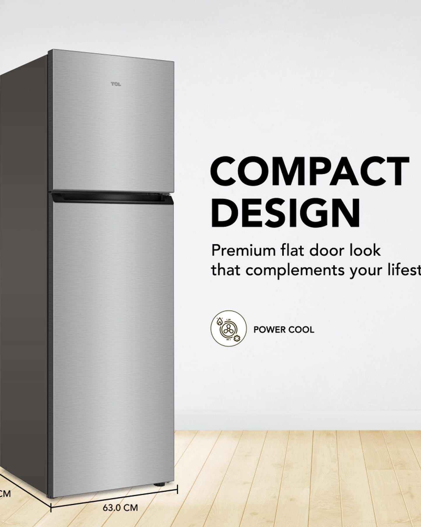 TCL Top Mount Refrigerator Inox  370L