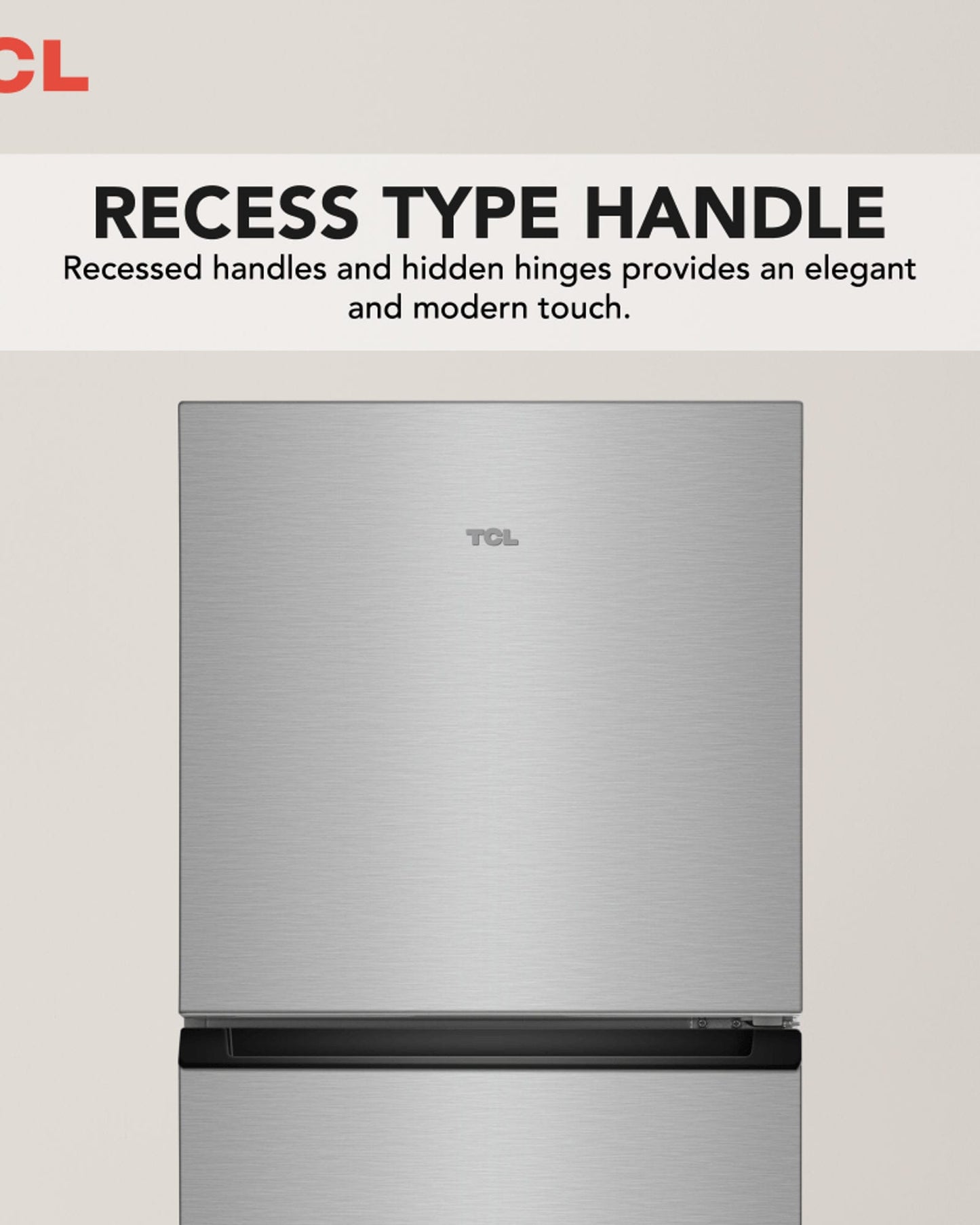 TCL Top Mount Refrigerator Inox  370L