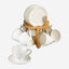 Shallow 12-Piece 90ml Porcelain Cup & Saucer Set with Bamboo Stand – Elegant Tea/Coffee Set