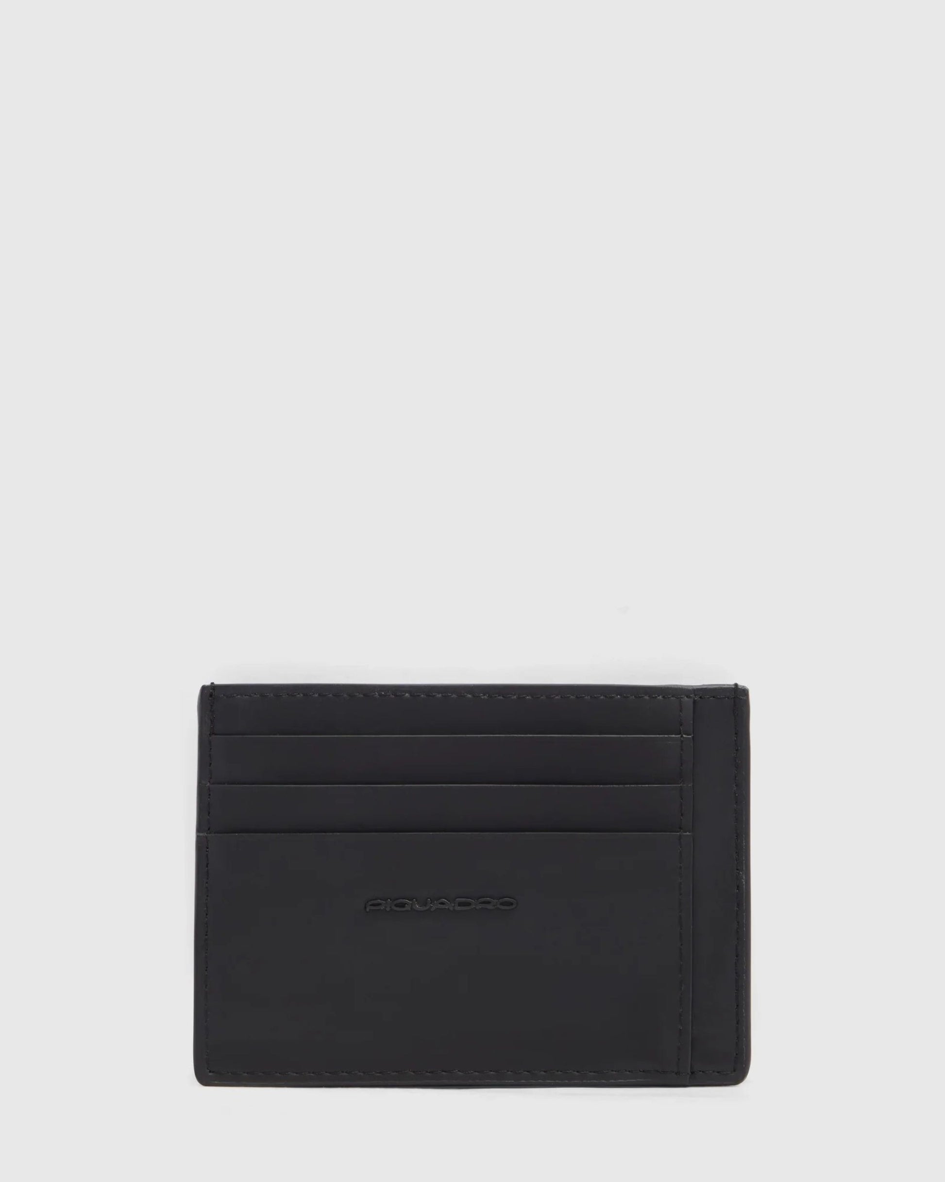 CORNER SPECIAL CREDIT CARD HOLDER IN RUBBERIZED FABRIC BLACK