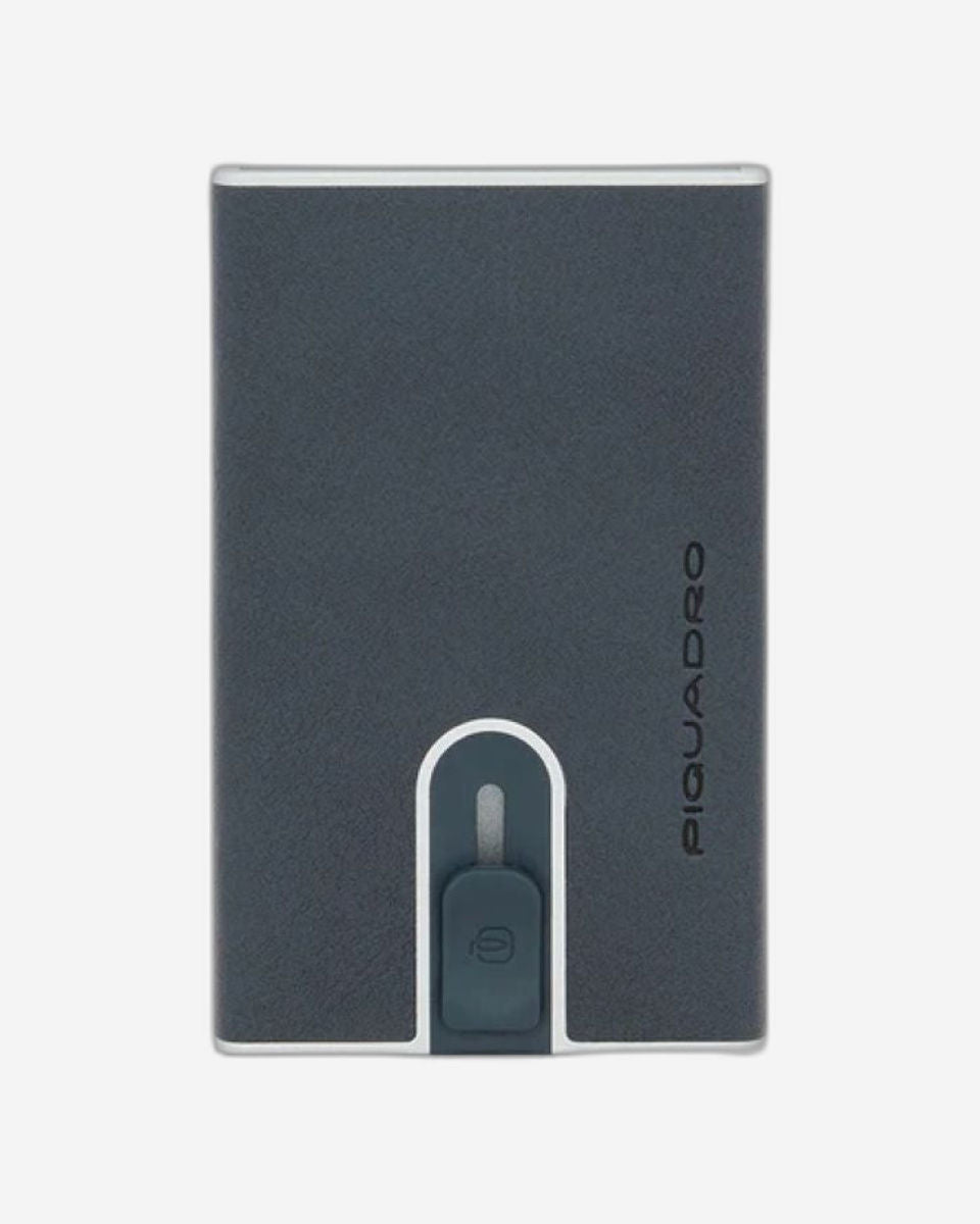 Piquadro Black Square Credit Card Case With Sliding System And Rfid Anti-Fraud Protection PP4825B3R/BLU4