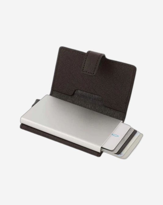 Piquadro Black Square Credit Card Holder Case