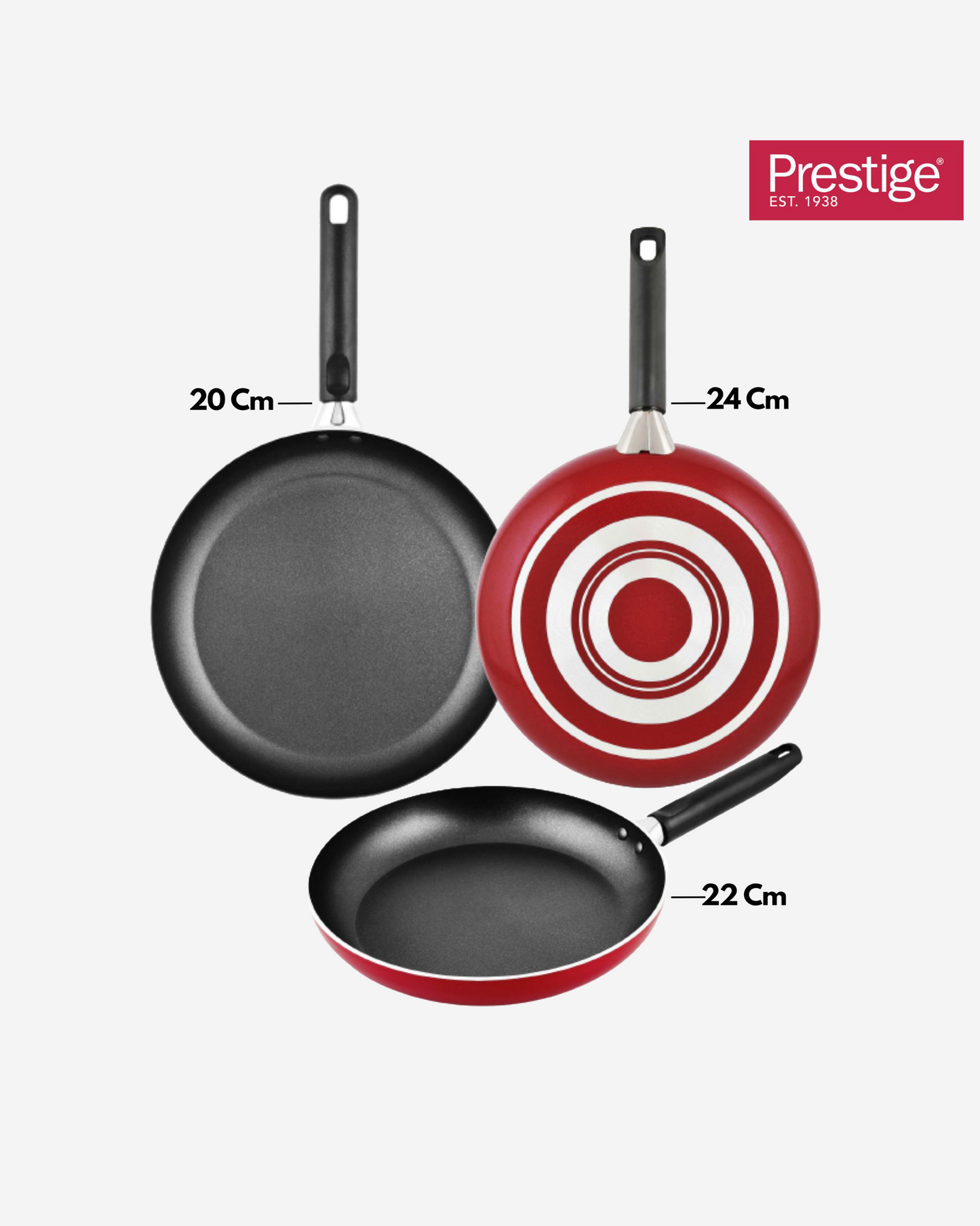 Prestige Classique Sauce Pan 20cm Non-Stick Red